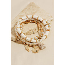 Load image into Gallery viewer, Coin And Tassel Charm Mixed Beaded Bracelet Set
