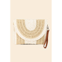 Load image into Gallery viewer, Striped Straw Stitch Clutch Bag