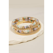 Load image into Gallery viewer, Mixed Beads And Metallic Coil Elastic Bracelet Set