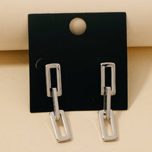 Load image into Gallery viewer, Gold Dipped Rectangle Chain Link Dangle Earrings