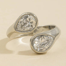 Load image into Gallery viewer, Double Pear Bezel Cz Open Ring