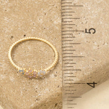 Load image into Gallery viewer, Delicate Gold Dipped Cz Floral Ring