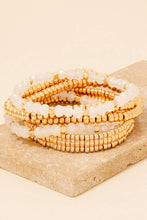 Load image into Gallery viewer, Metallic And Faceted Beaded Bracelet Set