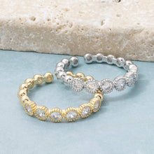 Load image into Gallery viewer, Gold Dipped Cz Pave Adjustable Band Ring