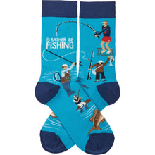Load image into Gallery viewer, I'd Rather Be Fishing Socks
