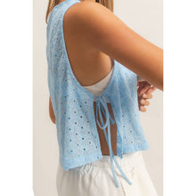 Load image into Gallery viewer, Sleeveless Textured Eyelet Top