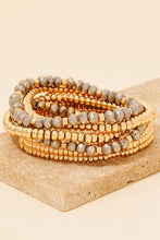 Load image into Gallery viewer, Metallic And Faceted Beaded Bracelet Set