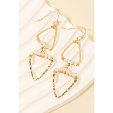 Load image into Gallery viewer, Double Triangle Link Dangle Hook Earrings