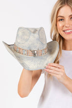 Load image into Gallery viewer, Vintage Bull Head Straw Western Cowboy Hat
