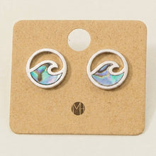 Load image into Gallery viewer, Gold Dipped Circle Wave Stud Earrings