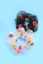 Load image into Gallery viewer, FLOWER EMBROIDERY SCRUNCHIES