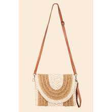 Load image into Gallery viewer, Striped Straw Stitch Clutch Bag
