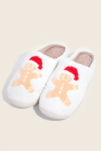 Load image into Gallery viewer, Christmas Gingerbread Man Fuzzy Slippers