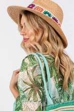 Load image into Gallery viewer, Floral Crochet Band Straw Hat