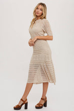Load image into Gallery viewer, Open Knit Crochet Midi Dress