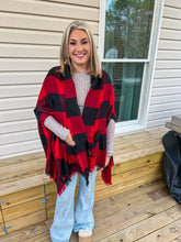 Load image into Gallery viewer, Plaid Poncho