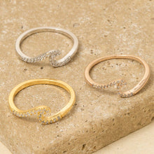 Load image into Gallery viewer, Gold Dipped Delicate Studded Wave Ring