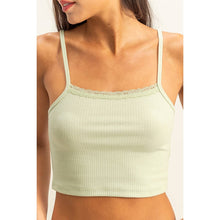 Load image into Gallery viewer, Ribbed Lace Crop Top