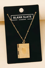 Load image into Gallery viewer, Stainless Steel Engraved Book Locket Pendant Necklace