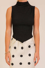 Load image into Gallery viewer, Textured Mock Neck Pointed Hem Top