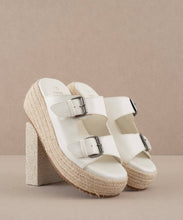 Load image into Gallery viewer, The Porto White | Fun Flatform with Double Buckle Detail