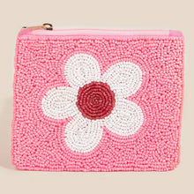 Load image into Gallery viewer, Seed Beaded Flower Coin Purse