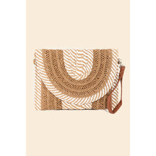 Load image into Gallery viewer, Striped Straw Stitch Clutch Bag