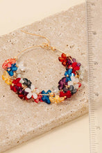 Load image into Gallery viewer, Ombre Flower Hoop Earrings