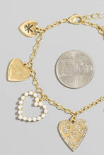 Load image into Gallery viewer, Multi Heart Charm Chain Bracelet