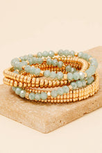 Load image into Gallery viewer, Metallic And Faceted Beaded Bracelet Set