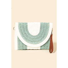 Load image into Gallery viewer, Striped Straw Stitch Clutch Bag