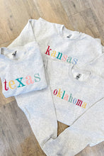 Load image into Gallery viewer, CUSTOM EMBROIDERED STATE SWEATER
