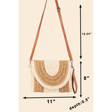 Load image into Gallery viewer, Striped Straw Stitch Clutch Bag