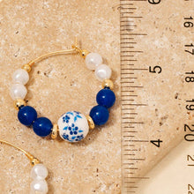 Load image into Gallery viewer, Floral Ceramic Heart Earrings