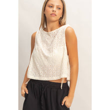 Load image into Gallery viewer, Sleeveless Textured Eyelet Top