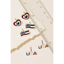 Load image into Gallery viewer, Mixed American Themed Stud Earrings Set