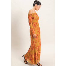 Load image into Gallery viewer, Off Shoulder Floral Mesh Dress