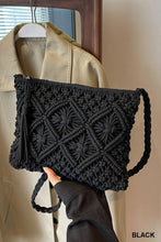 Load image into Gallery viewer, WOVEN BOHEMIAN TASSEL CROCHET SHOULDER BAG