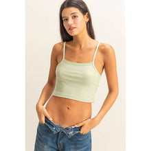 Load image into Gallery viewer, Ribbed Lace Crop Top