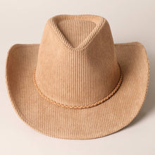 Load image into Gallery viewer, Corduroy Braided Band Cowboy Hat