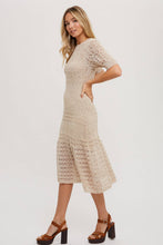 Load image into Gallery viewer, Open Knit Crochet Midi Dress