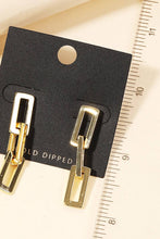 Load image into Gallery viewer, Gold Dipped Rectangle Chain Link Dangle Earrings