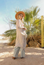 Load image into Gallery viewer, Pom Trimmed Jacquard Kimono