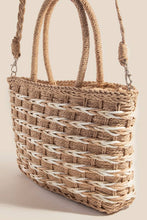 Load image into Gallery viewer, Two Tone Braided Zippered Hand Bag