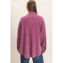 Load image into Gallery viewer, Mineral Wash Waffle Knit Button-Up Shacket