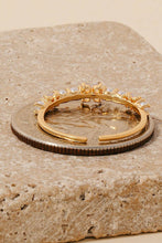 Load image into Gallery viewer, Cz And Pearl Row Studded Open Band Ring