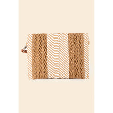 Load image into Gallery viewer, Striped Straw Stitch Clutch Bag