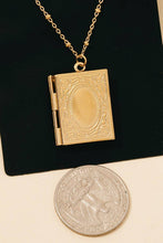 Load image into Gallery viewer, Stainless Steel Engraved Book Locket Pendant Necklace
