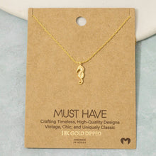 Load image into Gallery viewer, Gold Dipped Sea Horse Pendant Necklace