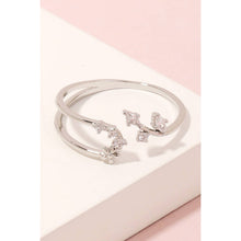 Load image into Gallery viewer, Delicate Floral Rhinestone Open Ring